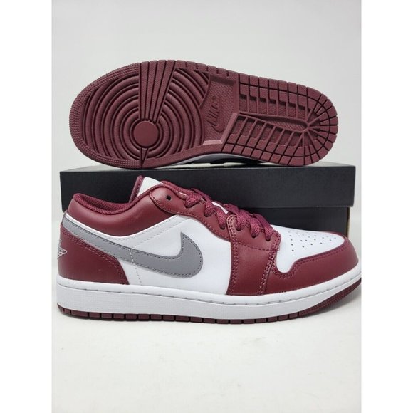 Nike Air Jordan 1 Low 'Bordeaux' Cherrywood White 553558-615 Mens & GS Size 14 - Picture 10 of 13